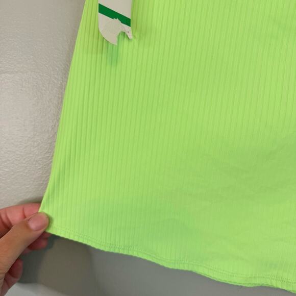 California Waves Junior's Green Ribbed Tie Slit Sarong Skirt Cover-Up Large NWT - Picture 4 of 8